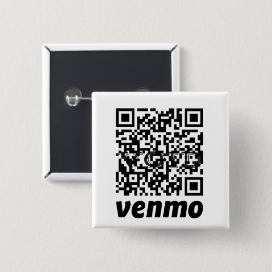 Badge Carré 5 Cm Bouton de code QR personnalisable (Devant & derrière)