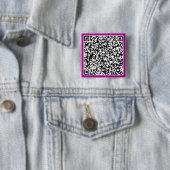 Badge Carré 5 Cm Bouton de code QR personnalisé (En situation)