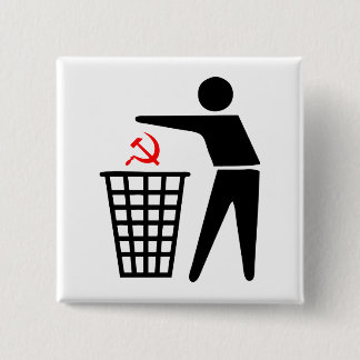 Badge Carré 5 Cm Bouton de communisme de déchets