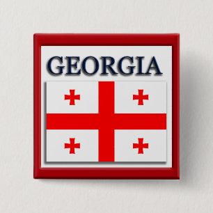 Badge Carré 5 Cm Bouton de conception du drapeau de l'État de Géo