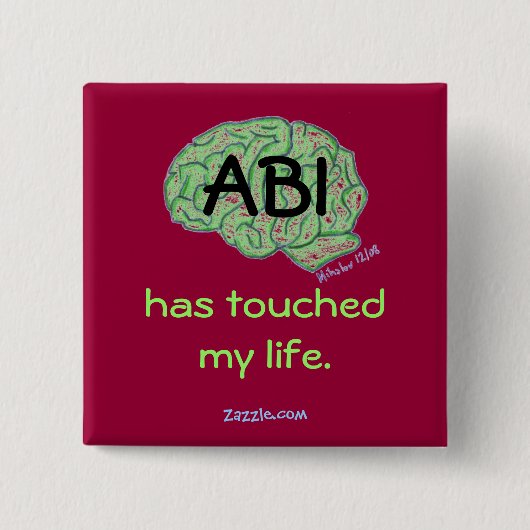 Badge Carré 5 Cm Bouton de conscience d'ABI (Devant)