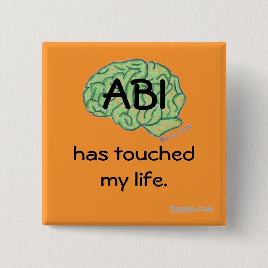 Badge Carré 5 Cm Bouton de conscience d'ABI (Devant)