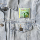 Badge Carré 5 Cm Bouton de conscience d'Alzheimers (En situation)