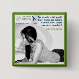 Badge Carré 5 Cm Bouton de conscience de CMT avec Bernadette et HNF