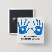 Badge Carré 5 Cm Bouton de conscience de PKU (Devant & derrière)