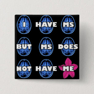 Badge Carré 5 Cm Bouton de conscience de sclérose en plaques