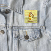 Badge Carré 5 Cm Bouton de console de jeu d'arcade haut (En situation)