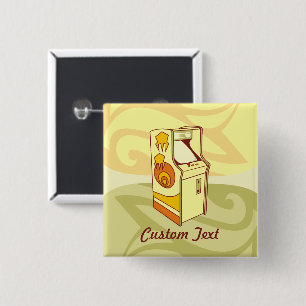 Badge Carré 5 Cm Bouton de console de jeu d'arcade haut