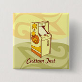 Badge Carré 5 Cm Bouton de console de jeu d'arcade haut (Devant)