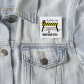Badge Carré 5 Cm Bouton de construction (En situation)