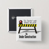 Badge Carré 5 Cm Bouton de construction (Devant & derrière)