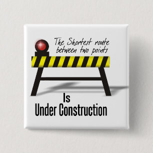 Badge Carré 5 Cm Bouton de construction