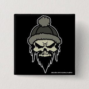 Badge Carré 5 Cm Bouton de crâne de patineur