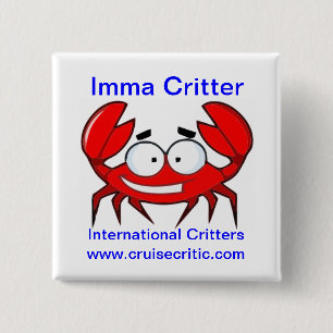 Badge Carré 5 Cm Bouton de créature d'Imma