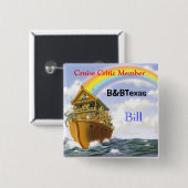 Badge Carré 5 Cm Bouton de croisière (Devant & derrière)