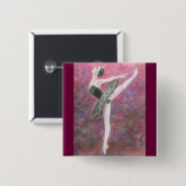 Badge Carré 5 Cm Bouton de cygne noir (Devant & derrière)