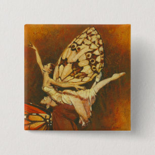 Badge Carré 5 Cm Bouton de danse des fées
