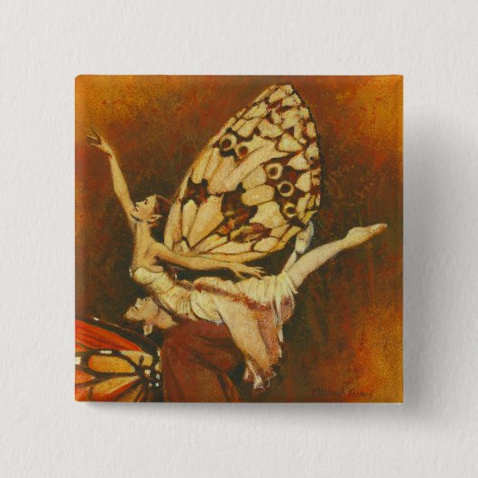 Badge Carré 5 Cm Bouton de danse des fées (Devant)