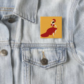 Badge Carré 5 Cm Bouton de danseur flamenco (En situation)