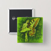 Badge Carré 5 Cm Bouton de danseuse de fée (Devant & derrière)