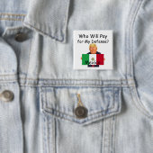 Badge Carré 5 Cm Bouton de défense de Trump (En situation)