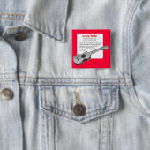 Badge Carré 5 Cm Bouton de définition d'ukulélé (En situation)