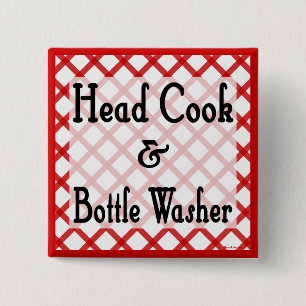 Badge Carré 5 Cm Bouton de dicton de cuisine Chef cuisinier et lave