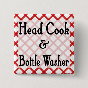 Badge Carré 5 Cm Bouton de dicton de cuisine Chef cuisinier et lave