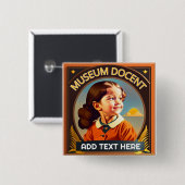 Badge Carré 5 Cm Bouton de document de musée personnalisé (Devant & derrière)