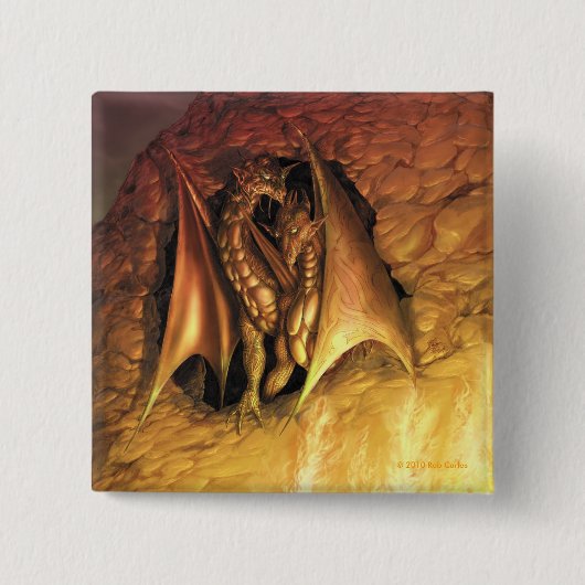Badge Carré 5 Cm Bouton de DragonFire (Devant)