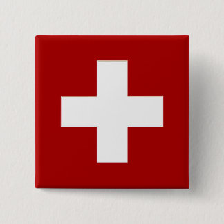 Badge Carré 5 Cm Bouton de drapeau de la Suisse