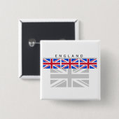 Badge Carré 5 Cm Bouton de drapeau de l'Angleterre (Devant & derrière)