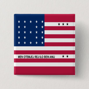 Badge Carré 5 Cm Bouton de drapeau patriotique de l'atoll de Bikini