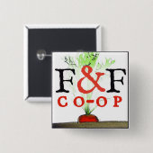 Badge Carré 5 Cm Bouton de F&F (Devant & derrière)