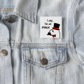 Badge Carré 5 Cm Bouton de fantaisie de lama (En situation)