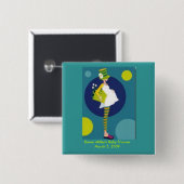 Badge Carré 5 Cm Bouton de faveur de douche (Devant & derrière)