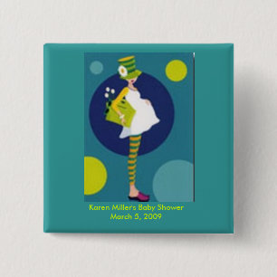 Badge Carré 5 Cm Bouton de faveur de douche