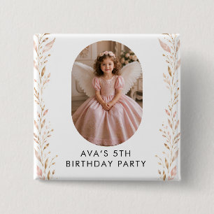 Badge Carré 5 Cm Bouton de faveur de fête d'anniversaire 5 ans de P