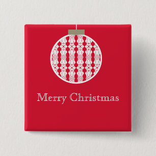 Badge Carré 5 Cm Bouton de fermeture de l'ornement Art Déco, Rouge