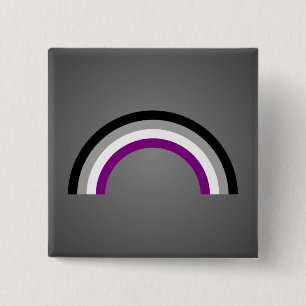 Badge Carré 5 Cm Bouton de fierté arc-en-ciel d'Asexuality