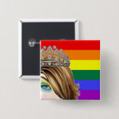 Badge Carré 5 Cm Bouton de fierté d'entrave (Devant & derrière)