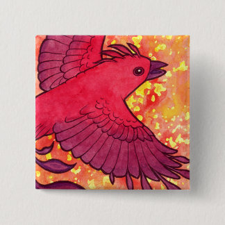 Badge Carré 5 Cm Bouton de Firebird