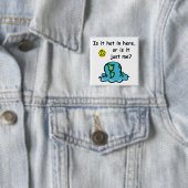 Badge Carré 5 Cm Bouton de fonte de planète (En situation)