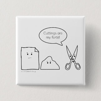 Badge Carré 5 Cm Bouton de forte de coupe