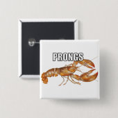 Badge Carré 5 Cm Bouton de fourches (Devant & derrière)