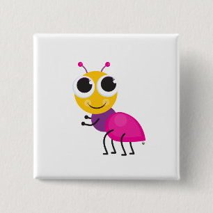 Badge Carré 5 Cm Bouton de fourmi