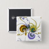 Badge Carré 5 Cm Bouton de fractale (Devant & derrière)