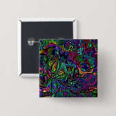 Badge Carré 5 Cm Bouton de fusion cérébrale (Devant & derrière)