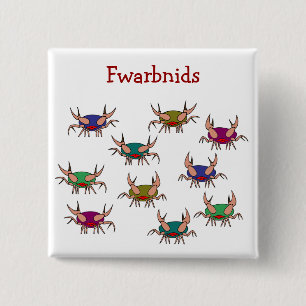 Badge Carré 5 Cm Bouton de Fwarbnids