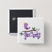 Badge Carré 5 Cm Bouton de Geochick 2007 (Devant & derrière)
